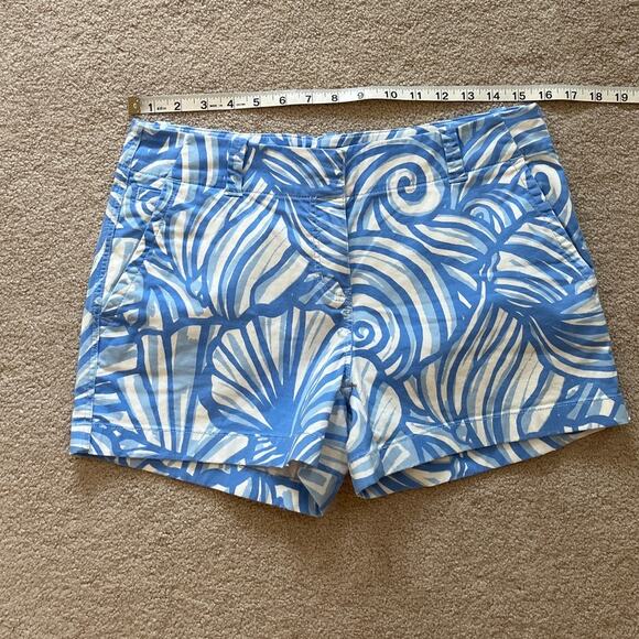 Vineyard Vines Womens Blue White Swirl Print 3.5" Chino Shorts Sz 4 Beach Resort - Picture 5 of 7
